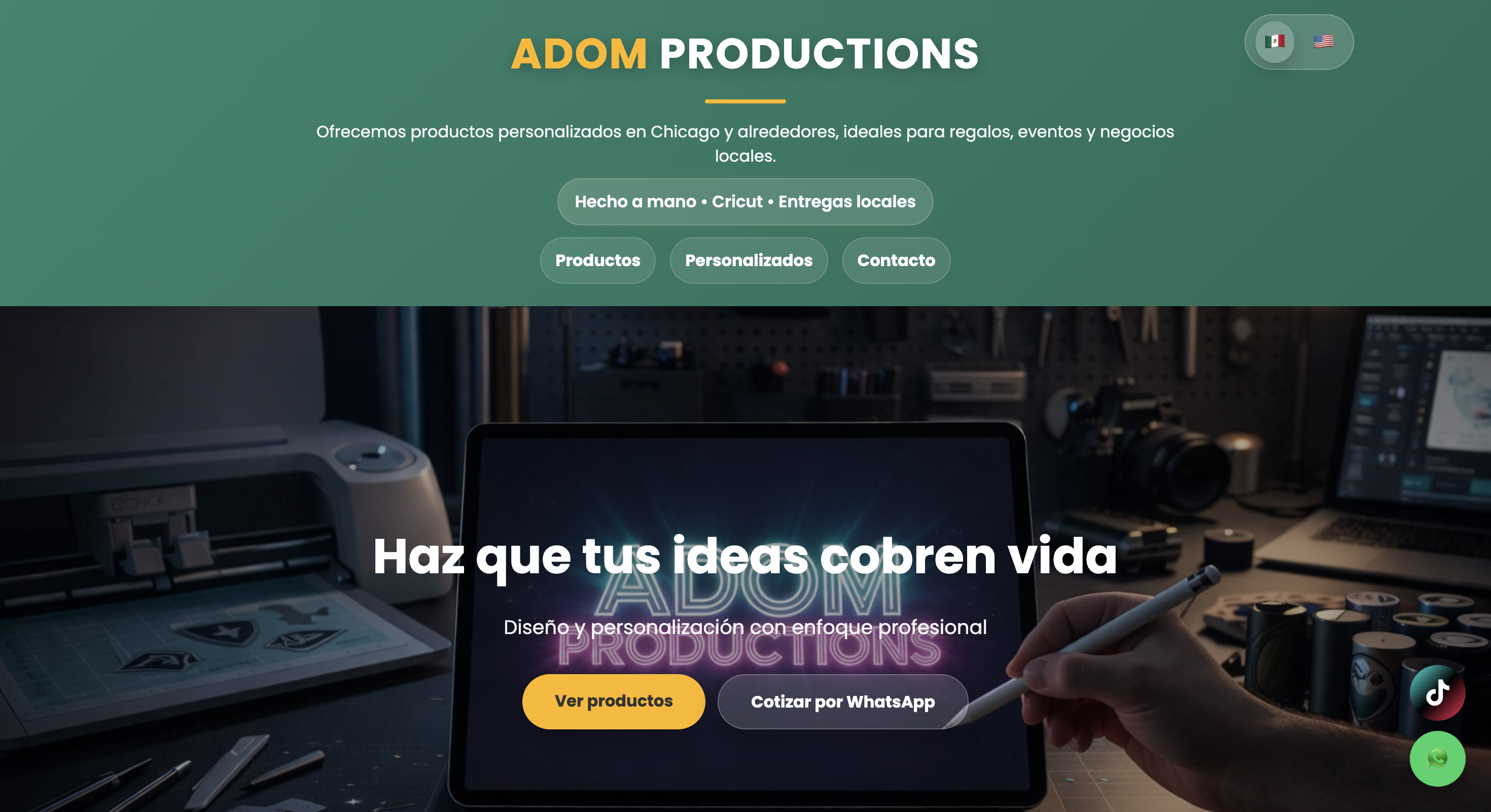 ADom Productions website screenshot